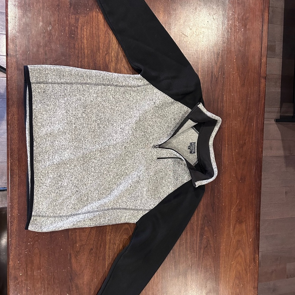 Gray and Black Canyon Creek 3/4 zip pull over sweater.